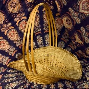 Vintage Hand Woven Gathering Basket